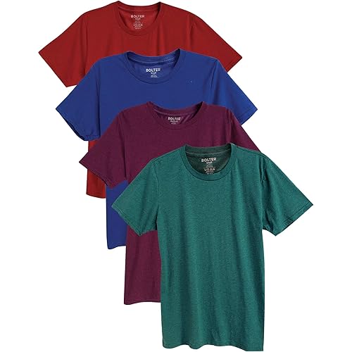 Bolter 4 Pack Men's Everyday Cotton Blend Short Sleeve T-Shirt
