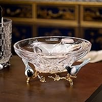 Vista 5 de Frutero para encimera de cocina, cuenco de frutas de cristal, chino, retro, creativo, hecho a mano, transparente, plato de fruta, base de cobre