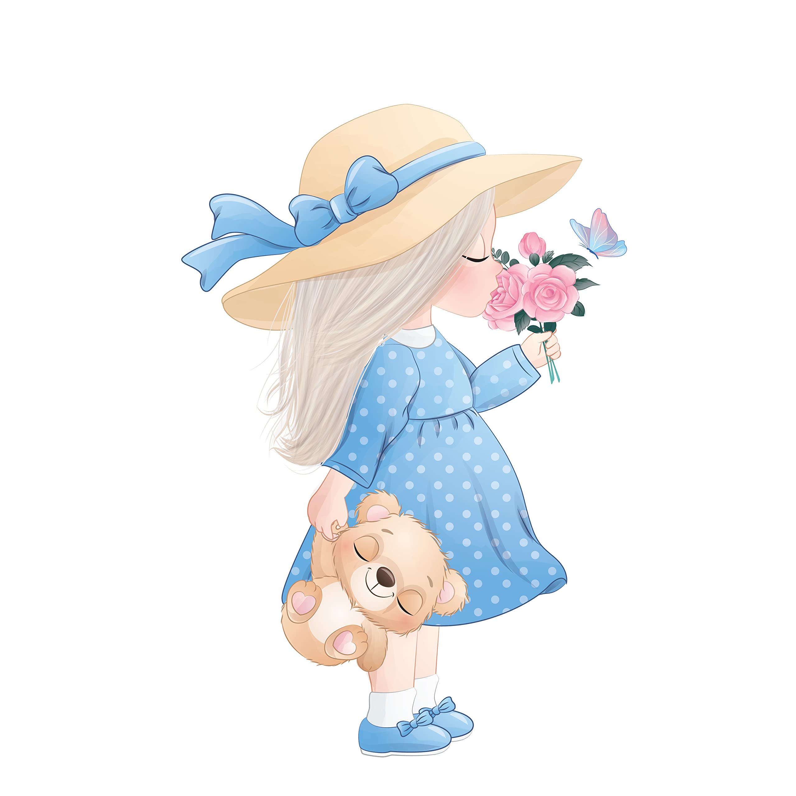 woopme ®Fairy Girl with Teddy Wall Sticker for Home Decor Living Room Hall Wall Decoration Gifts Kids Bedroom Kitchen Office Shop Restaurant L X H 50 X 70 Cms (B09KY4ZZJW) Amazon Price History, Amazon Price Tracker