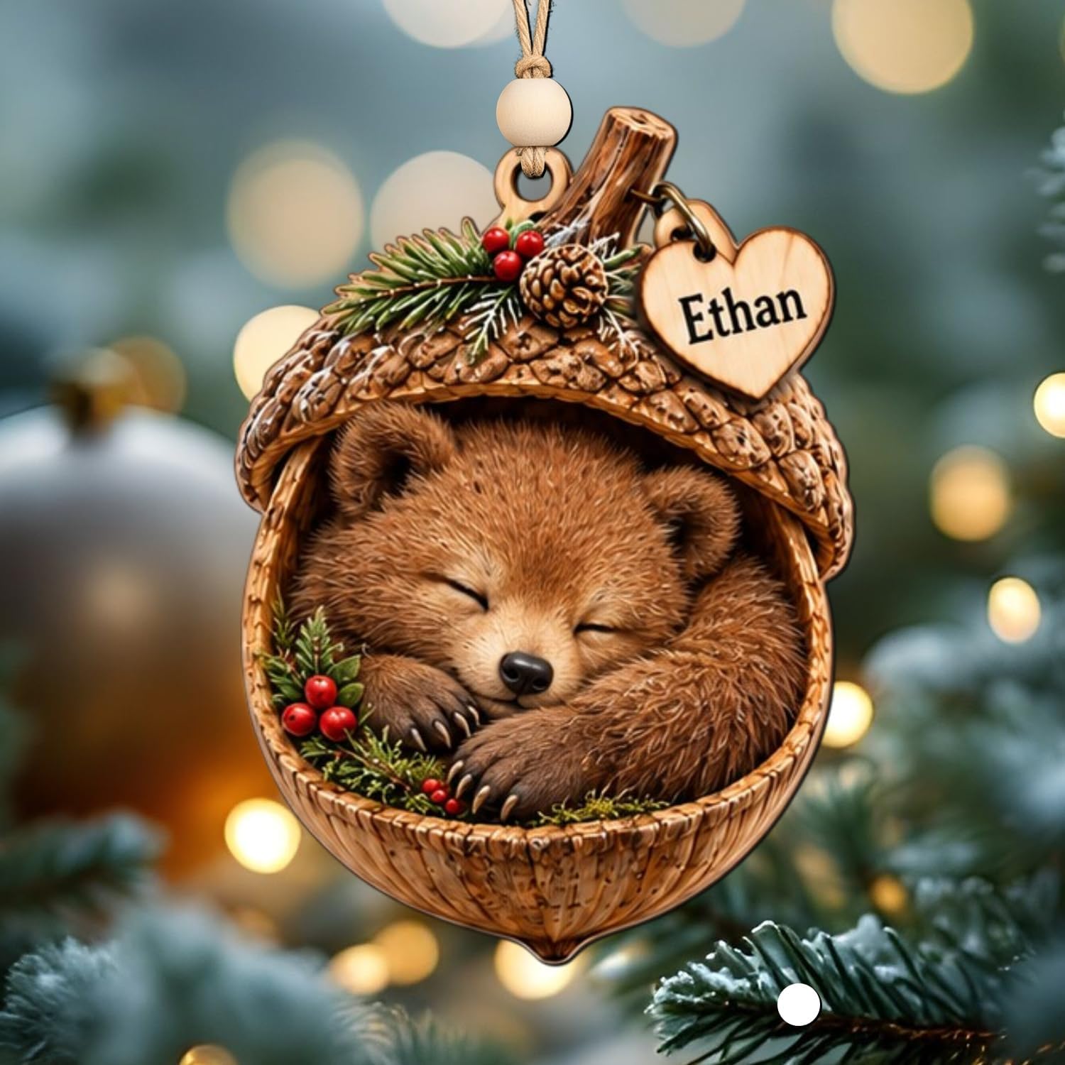 Amazon.com: Forest Animal Acorn Ornaments, Personalized Woodland ...