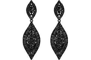 Women's Dazzling Black Crystal Rhinestone Chandelier Drop Earrings