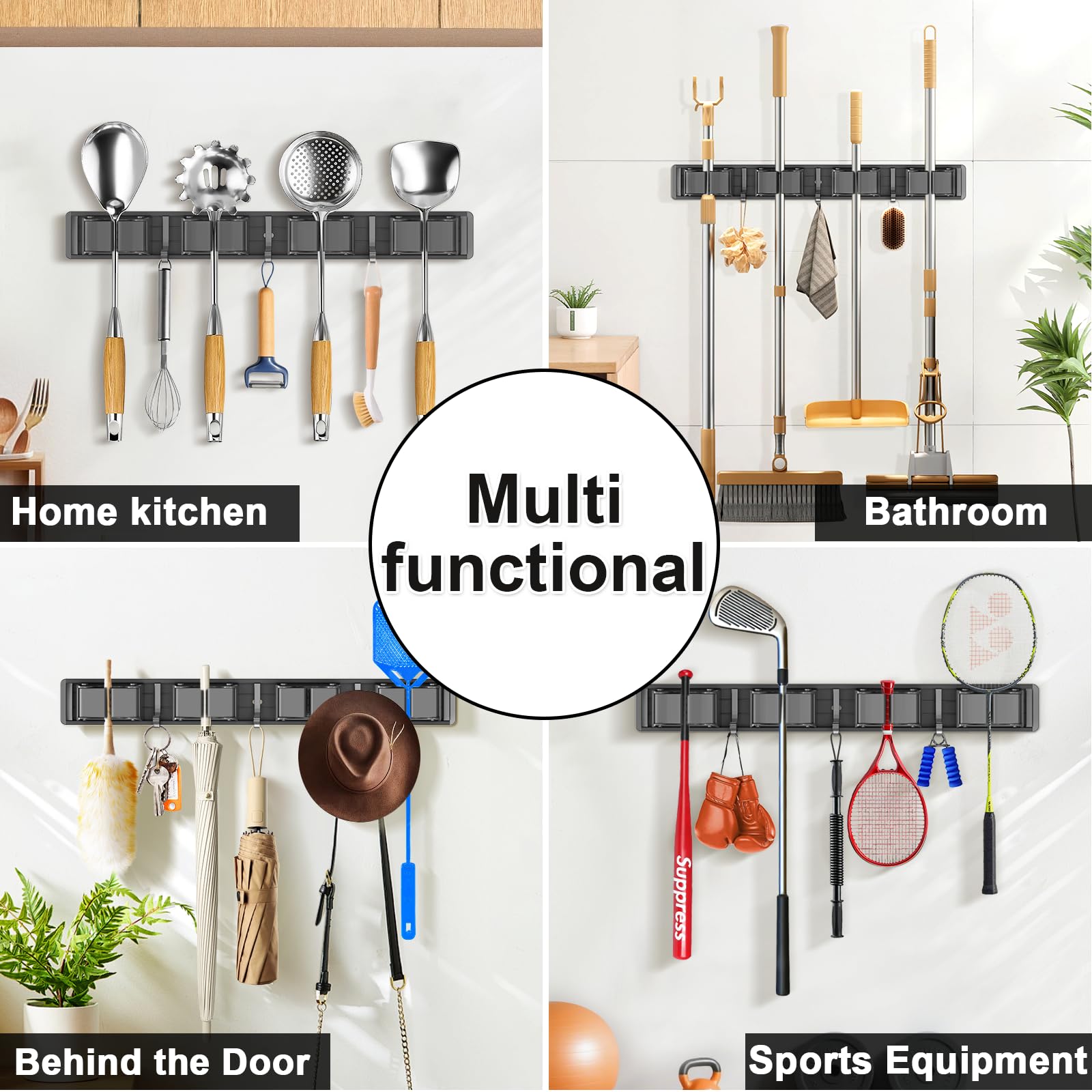 Broom & Mop Wall Mount - Organize Your Space -7