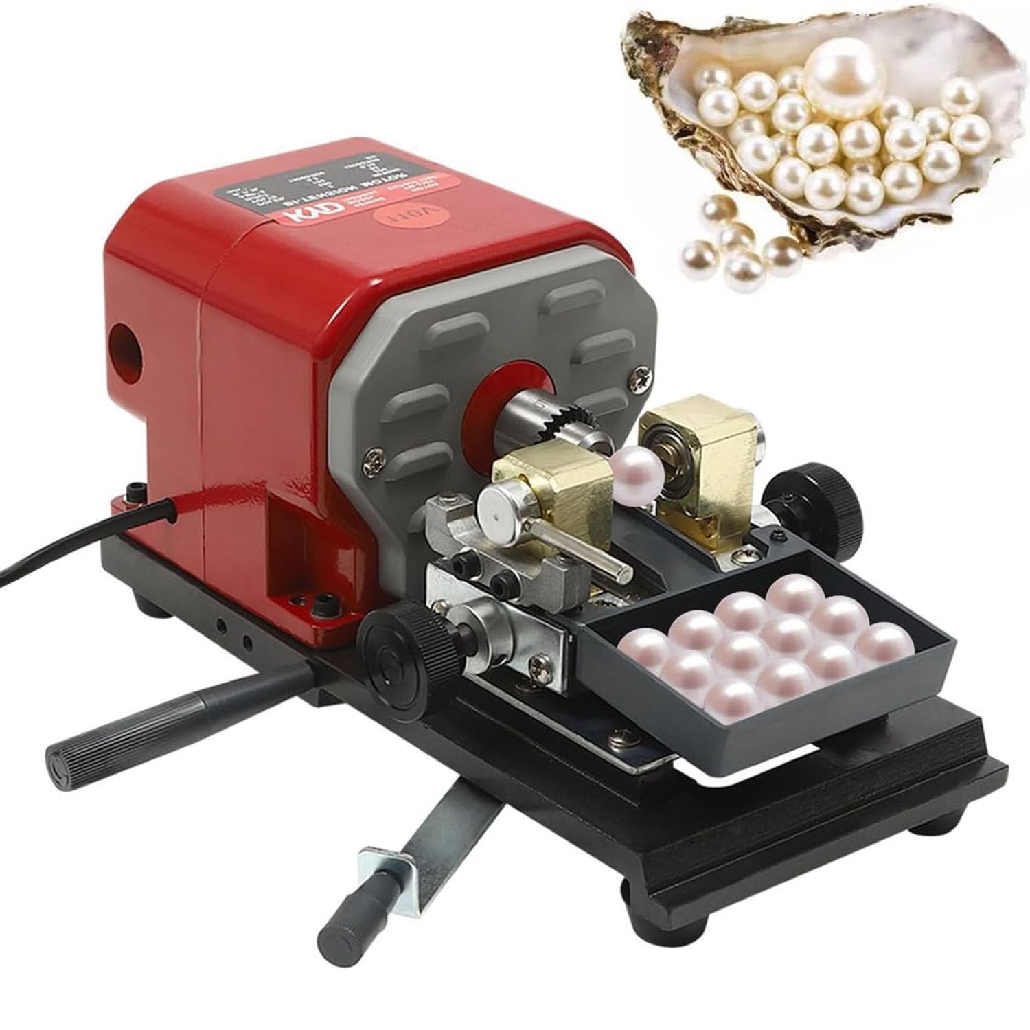 YXYLJOZ 680W Pearl Drilling Machine High-Power Coral Driller Amber Holing Machine Bead Polishing Machine Jewelry Making Supplies Full Set Drill Holder with Pedal Switch, Collets and Drill Bit