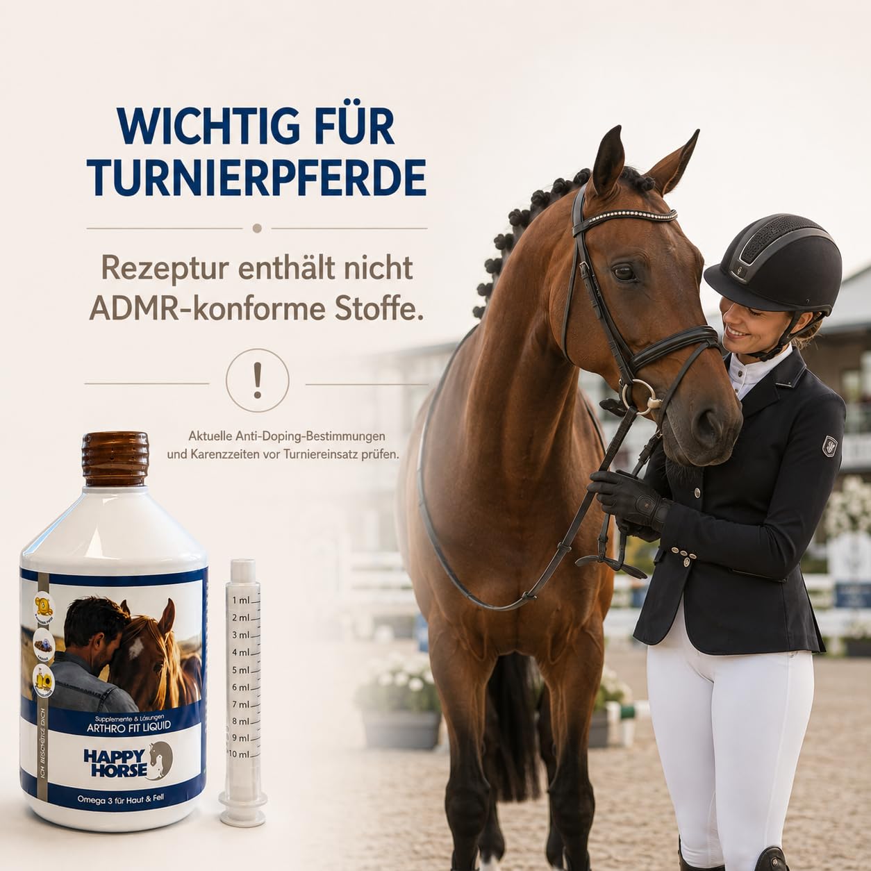Happy Horse Arthro Fit Liquid 500ml – MSM & Hyaluronsäure für Pferde | Gelenkpflege bei Arthrose & hoher Belastung | Unterstützt Beweglichkeit & Regeneration | Ergänzungsfuttermittel