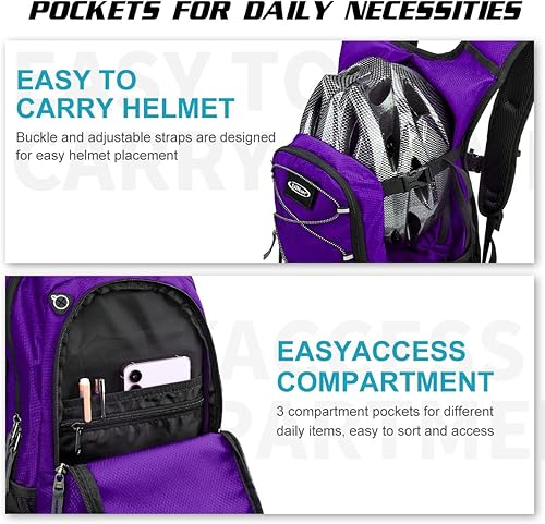 Miniatura 4 de Mochila de hidratación con vejiga de agua de 3 litros, mochila de hidratación aislada para correr, mochila de agua ligera para senderismo, ciclismo,