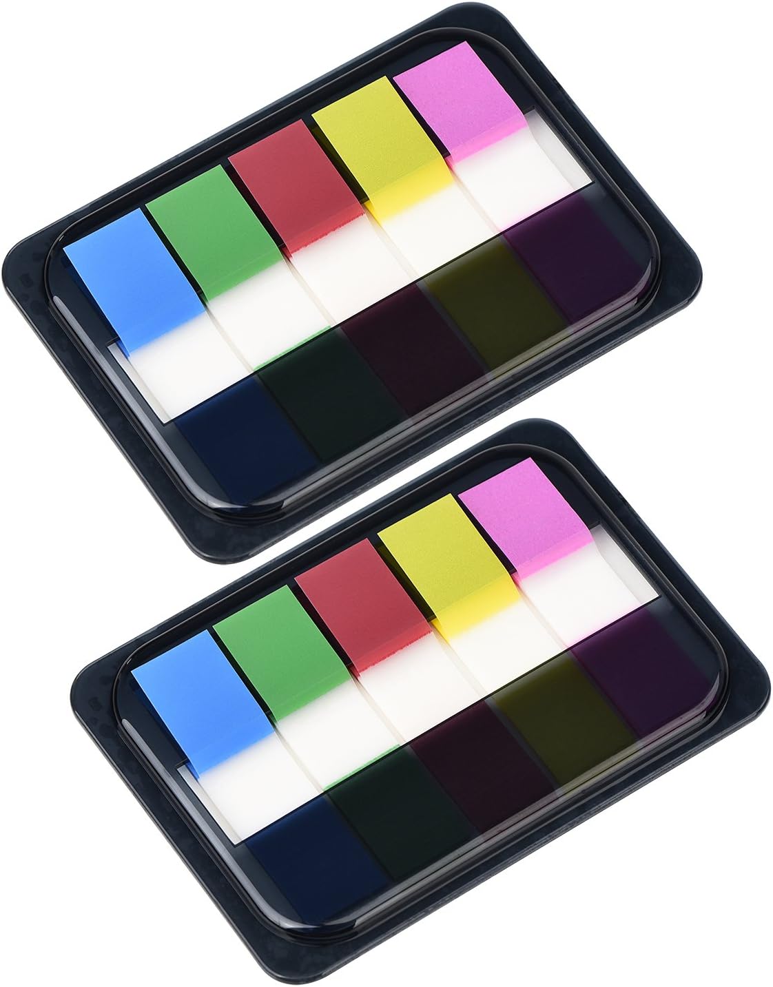 Index Tabs Page Flags Fluorescent Transparent Sticky Notes for Marking, Assorted Bright Colors, 2 Sets Total 200 Pieces