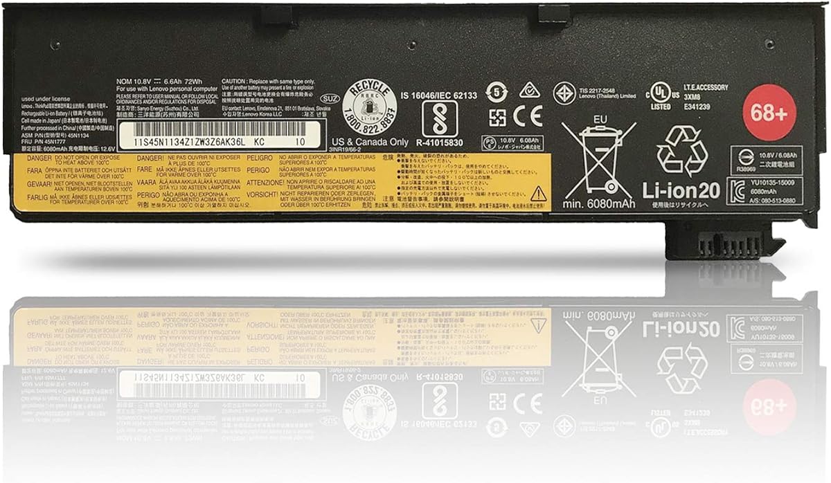 K KYUER High Capacity 72Wh 68+ 0C52862 0C52861 Batteria per Lenovo ThinkPad T440 T440s T450 T450s T460 T460p T470p T550 T560 X240 X250 X260 X270 W550 W550s L450 L460 L470 P50s 45N1126 45N1127 Battery