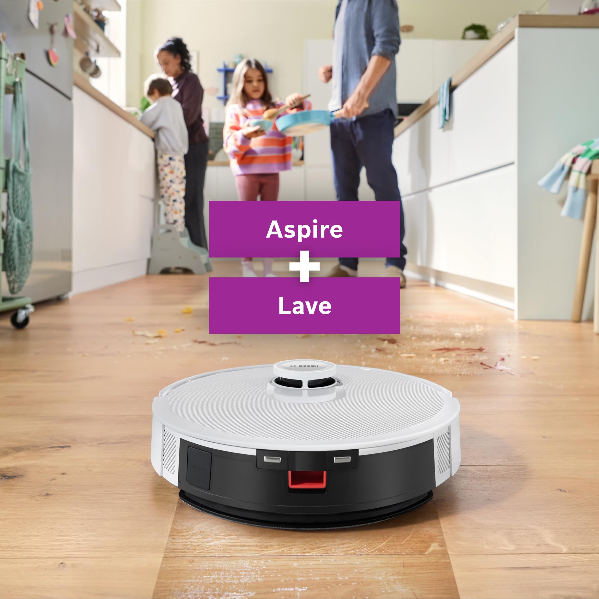 Bosch BCRD1W Spotless+ - Robot aspirateur-laveur, anti-emmêlement
