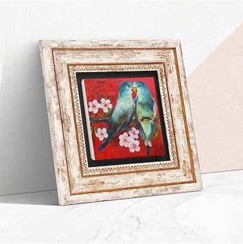 Pinecone Stone Bird Stone Wall Painting - Framed Stone Painting - Decorative Wall Art - Modern Home and Office Wall Decor T1-209