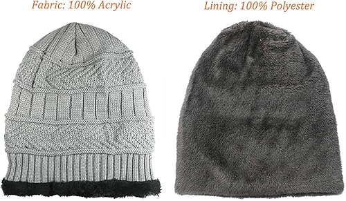 Miniatura 3 de HINDAWI Gorro de invierno, bufanda, guantes holgados, gorro de punto de nieve, gorro de calavera para pantalla táctil, bufandas circulares para mujer