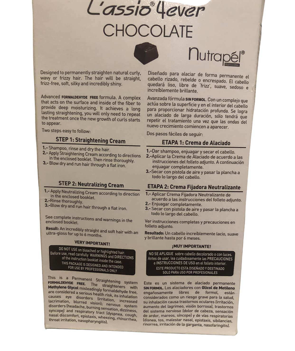 Lassio 4ever Productos Alaciado Permanente Cabello 4ever Chocolate