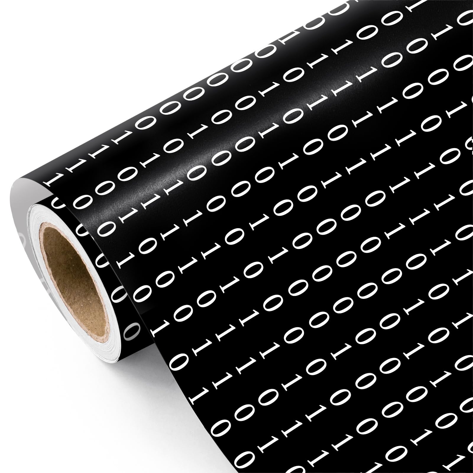 RUSPEPA Funny Happy Birthday Wrapping Paper - Mini Roll - 43.2cm x 5m - Binary Code Wrapping Paper Computer Programmer Gift Wrap for Birthday, Nerds, Men, Best Friends, Husband, Boyfriends โ image 1