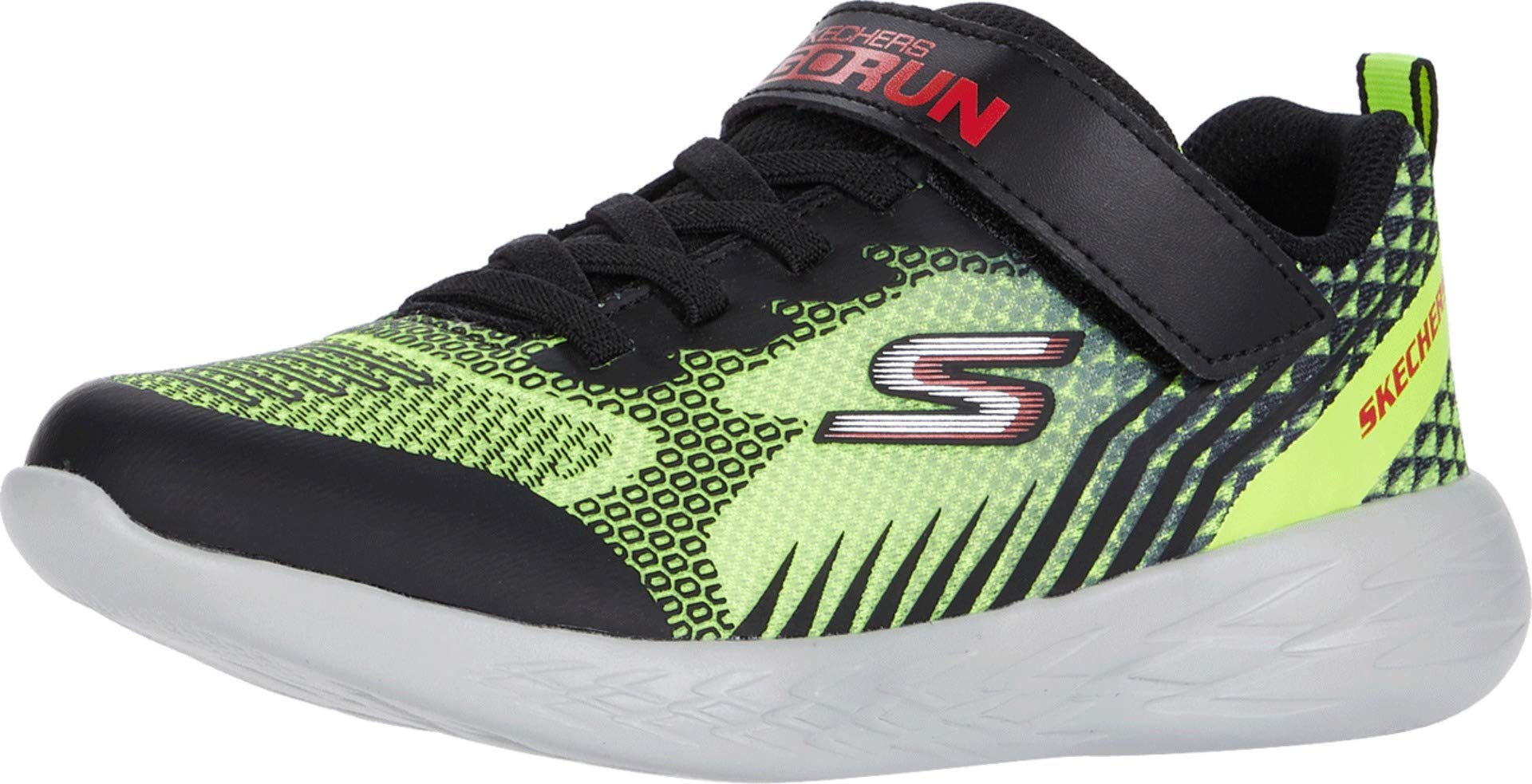 Skechers Boys' Go Run 600 Baxtux Trainers 27.5 EU Yellow Black Mesh Black Synthetic