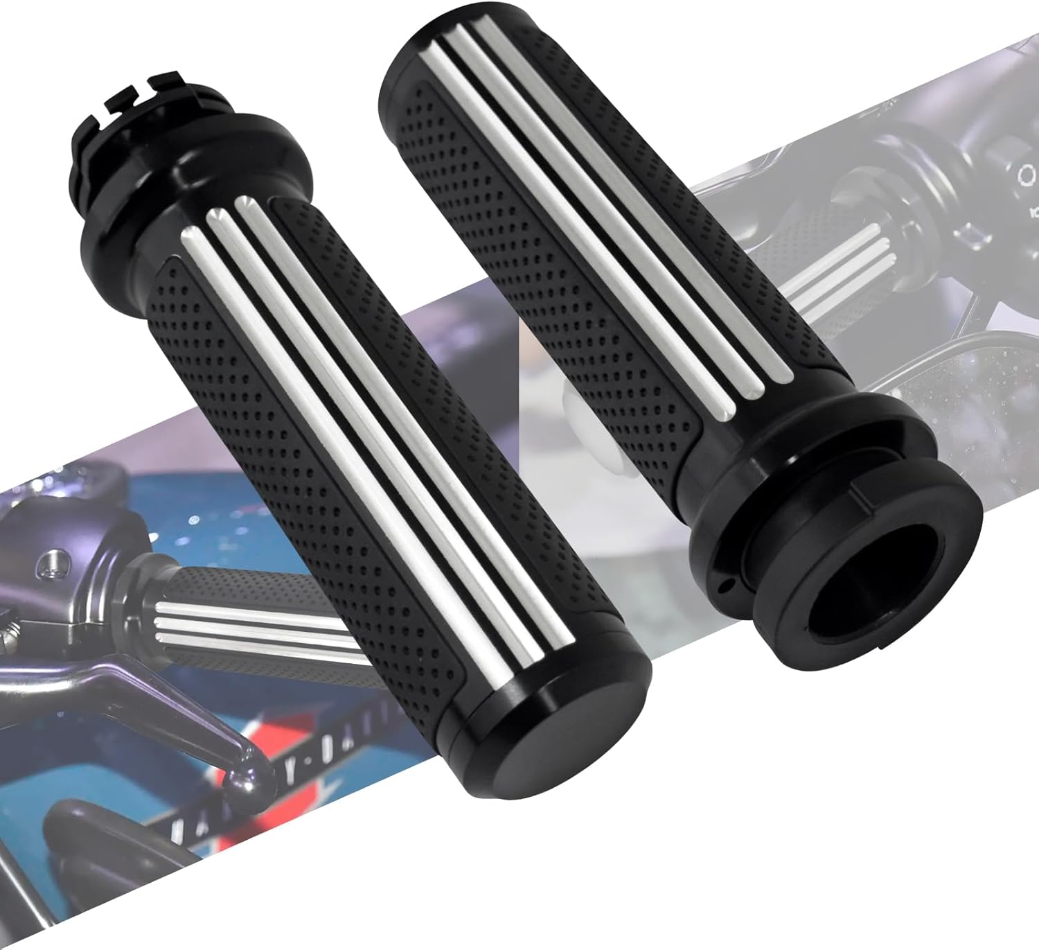Motorcycle Handlebar Grips for 1" / 25mm Handle Bars Universal Fit for Harley Touring Dyna Softail Sportster XL 883 1200