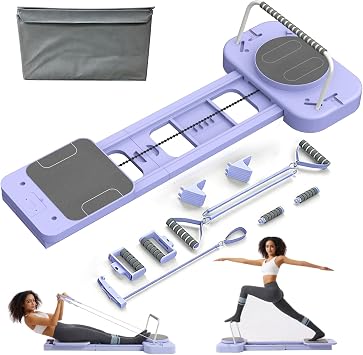 Pilates Reformer Board, Multi-Purpose Portable Reformer Pilates Machine For Home Use, Foldable Pilates Board Set for Full-Body Home Workout, Core Strength & Fitness