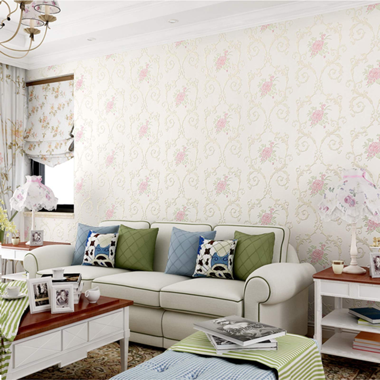 Carta da parati Carta Da Parati Bianca Autoadesiva, Facile Da Incollare E Staccare La Decorazione Della Decorazione Della Casa, 0,53x3m / 0.53x6m (Size : 0.53x6m)