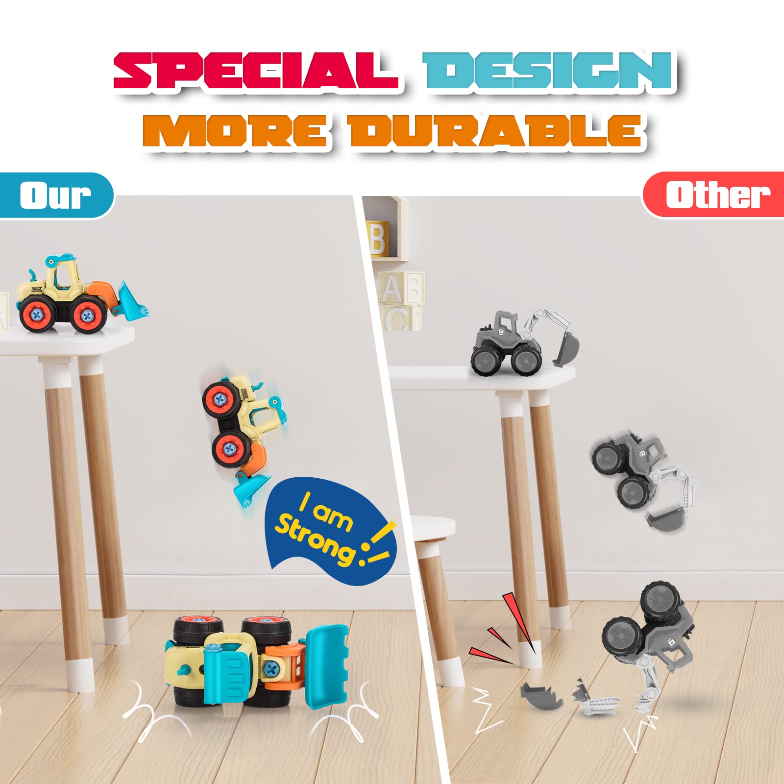 Digger Toys for 3-12 Year Olds, Kids Toys Age 3 4 5 6 7 Games for 3-12 Year Olds Boys Toy Age 3-10 Years Old Boys Gifts Construction Toys 3-9 Year Old Boy Gifts Christmas Xmas Gifts for Kids