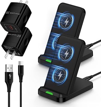 Google Pixel 9 10a 15W Wireless Charger Stand Phone Station with QC Adapter