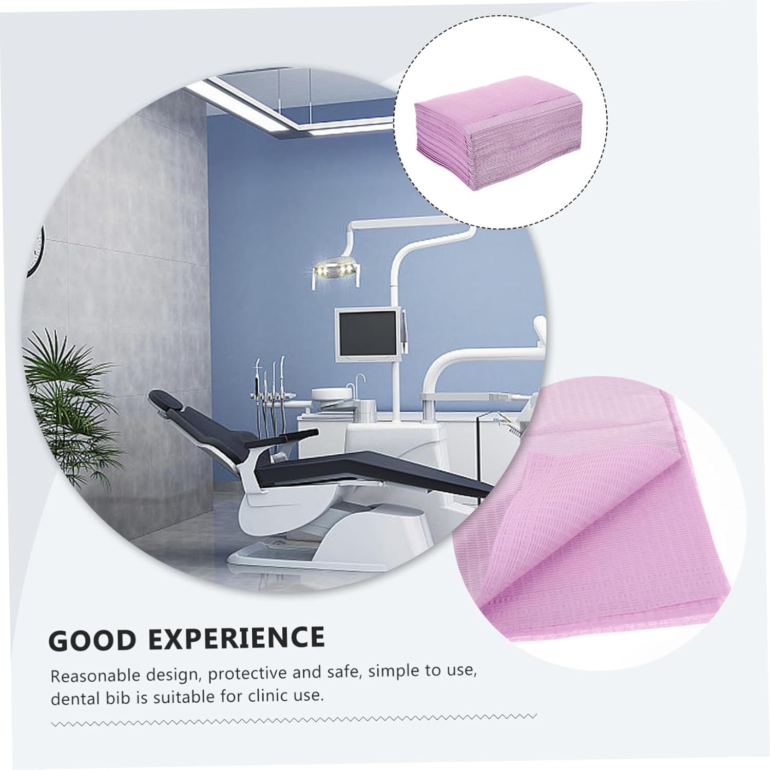 125sheets Disposable Dental Bibs for Clinics Purple Color Practical and Convenient Bibs for Dental Use Protective and Easy to Use