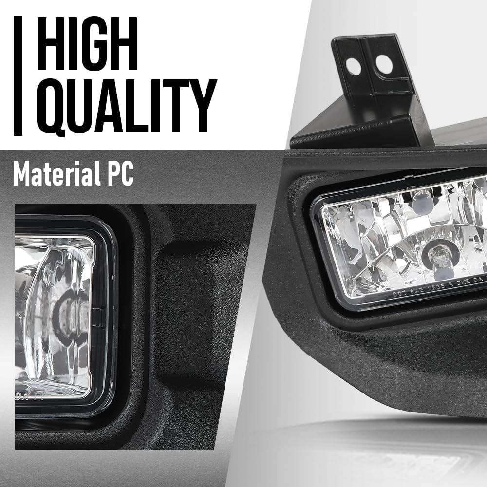 ALLGOOD Front Bumper Fog Light Assembly Compatible with Ford F150 2015 2016 2017 Driving Fog Lamps w/H10 Halogen Bulbs Clear Lens