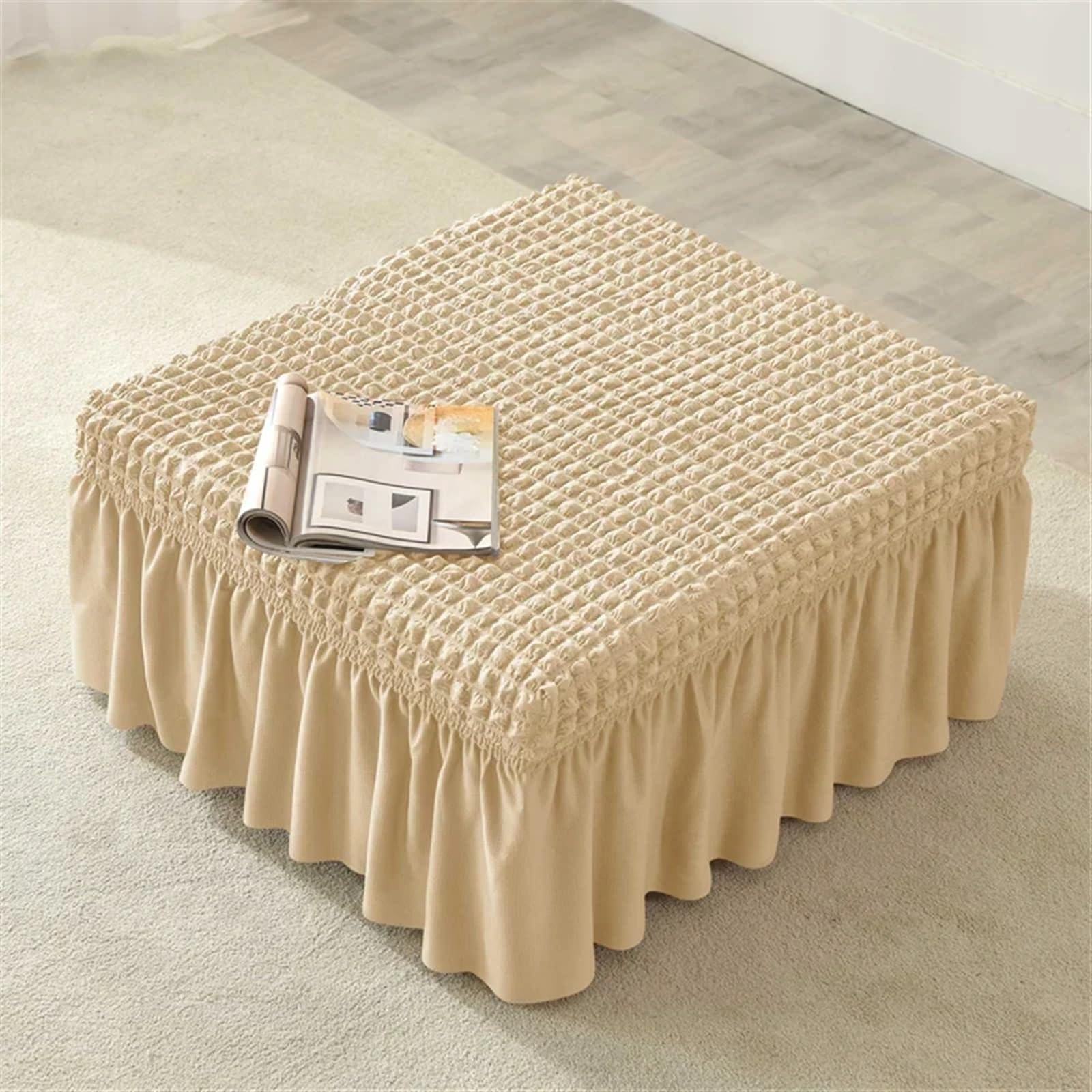 YXINAER Foot Stool Cover Square Footrest Skirt Cover for Living Room(A12 Footstool Cover)