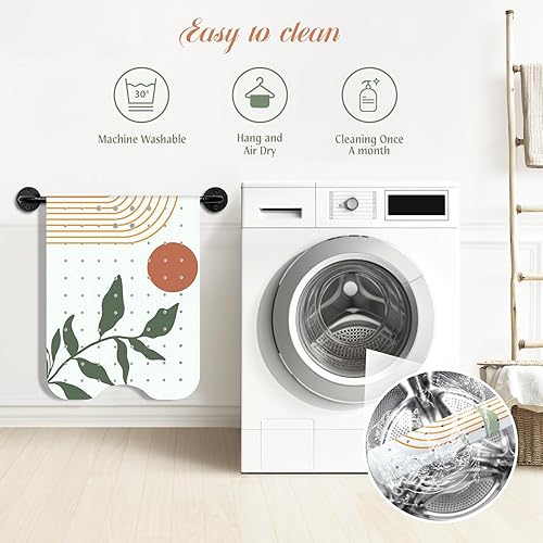 Miniatura 4 de Tapete de baño bohemio para bañera antideslizante, de 40 x 16 pulgadas, extra largo, para adultos, libre de moho, tapete antideslizante con ventosas