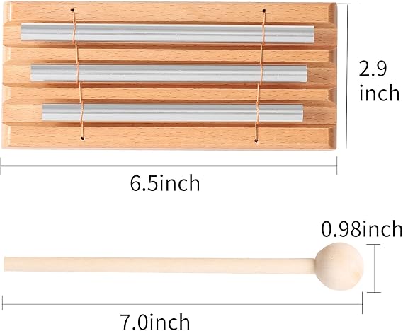 Three Tone Chime Bell with Single Tone Hand Chime: Energy Chime Percussion Hand Bell Meditation Chimes for meditation yoga mindfulness exercises Teachers' Classroom Management