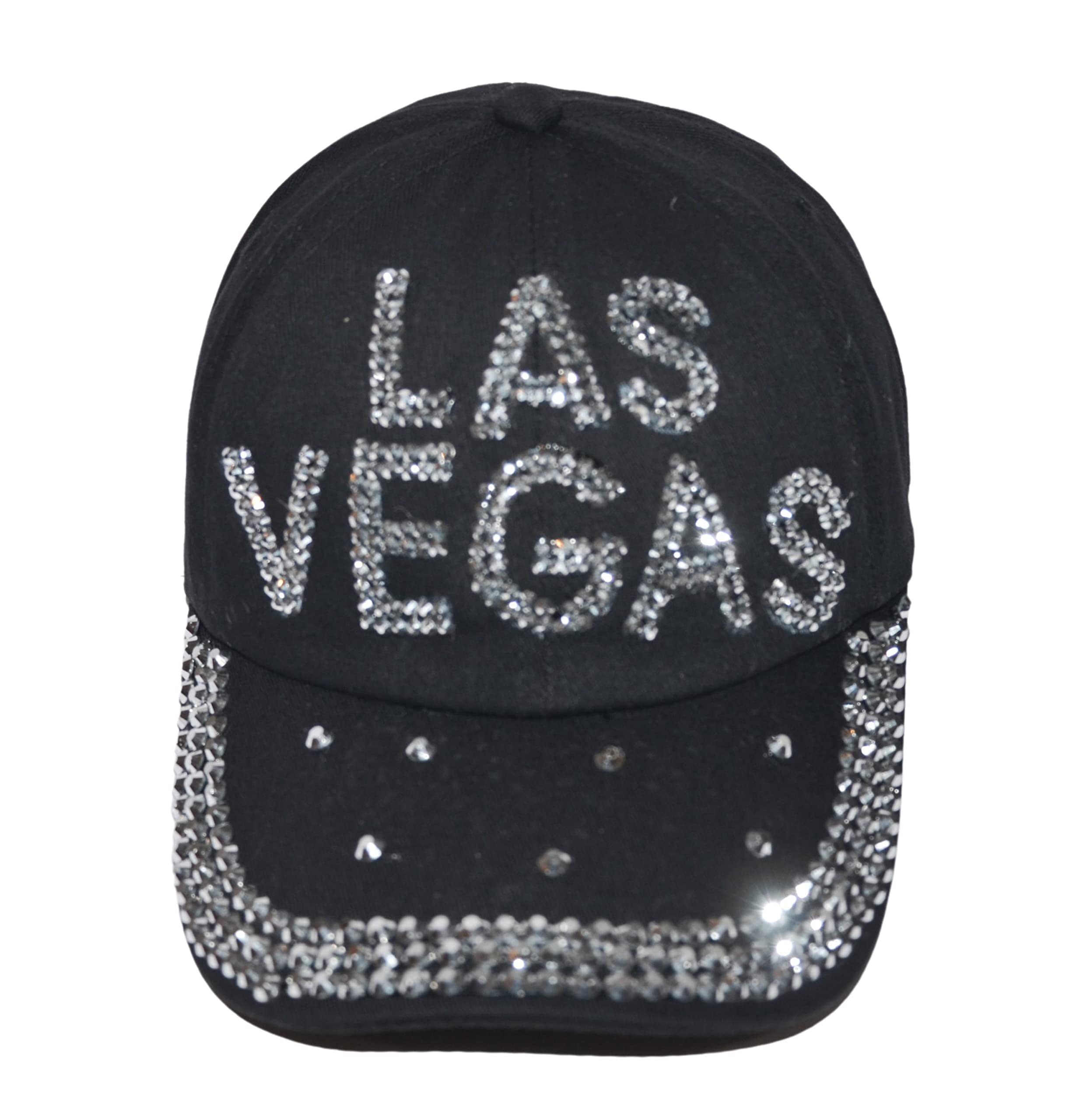PopfizzyBling Hat for Women and Girls, Fun Rhinestone Baseball Cap, Bejeweled Distressed Denim Hat, Bling Gifts for Women