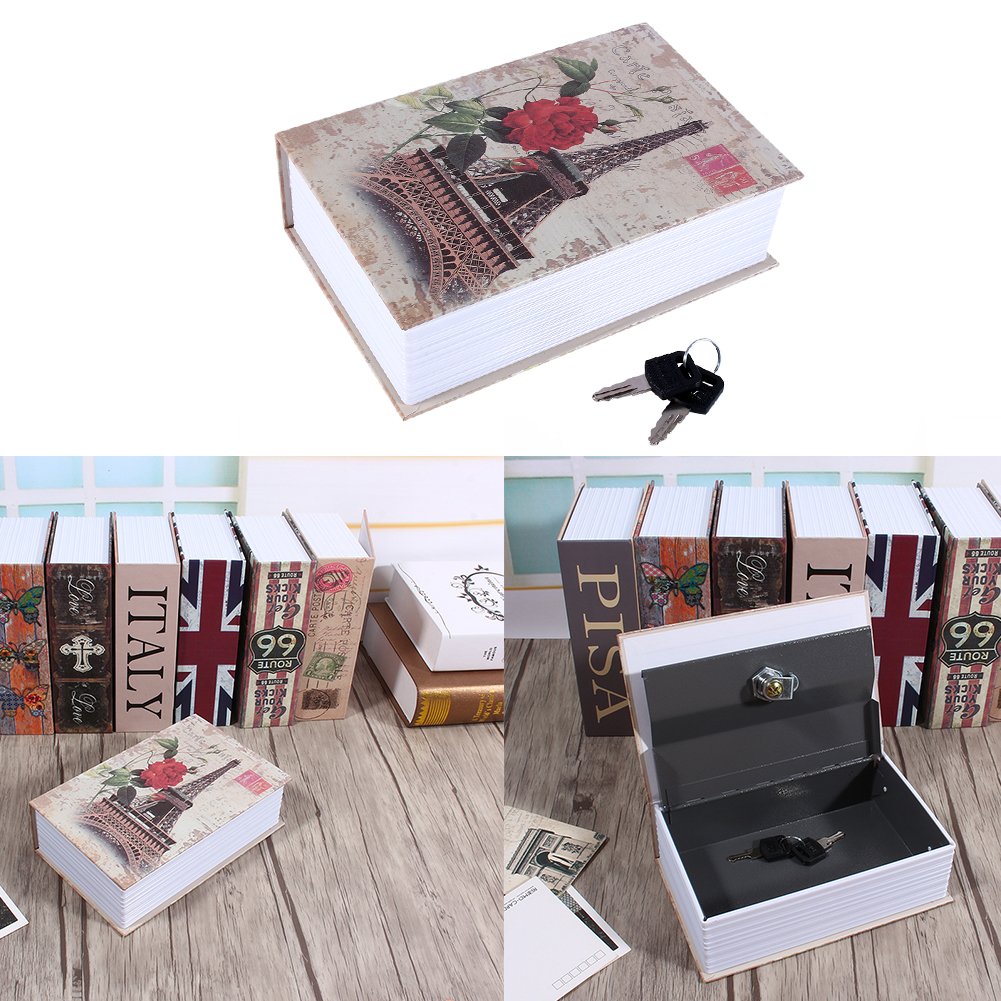 Caja de almacenamiento segura para libros, libro de diccionario caja de seguridad secreta caja fuerte con 2 llaves dinero efectivo caja de bloqueo de joyería libro de conversión caja fuerte oculta(#2)