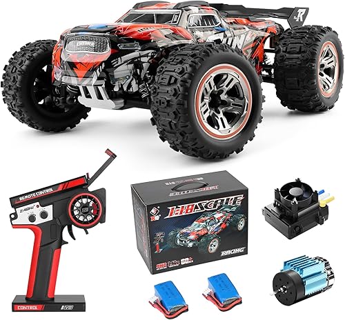 HS18A 1/18 RTR - Autos RC rápidos sin escobillas para adultos, camión RC todoterreno máximo de 38 mph, auto RC de alta velocidad todo terreno, auto