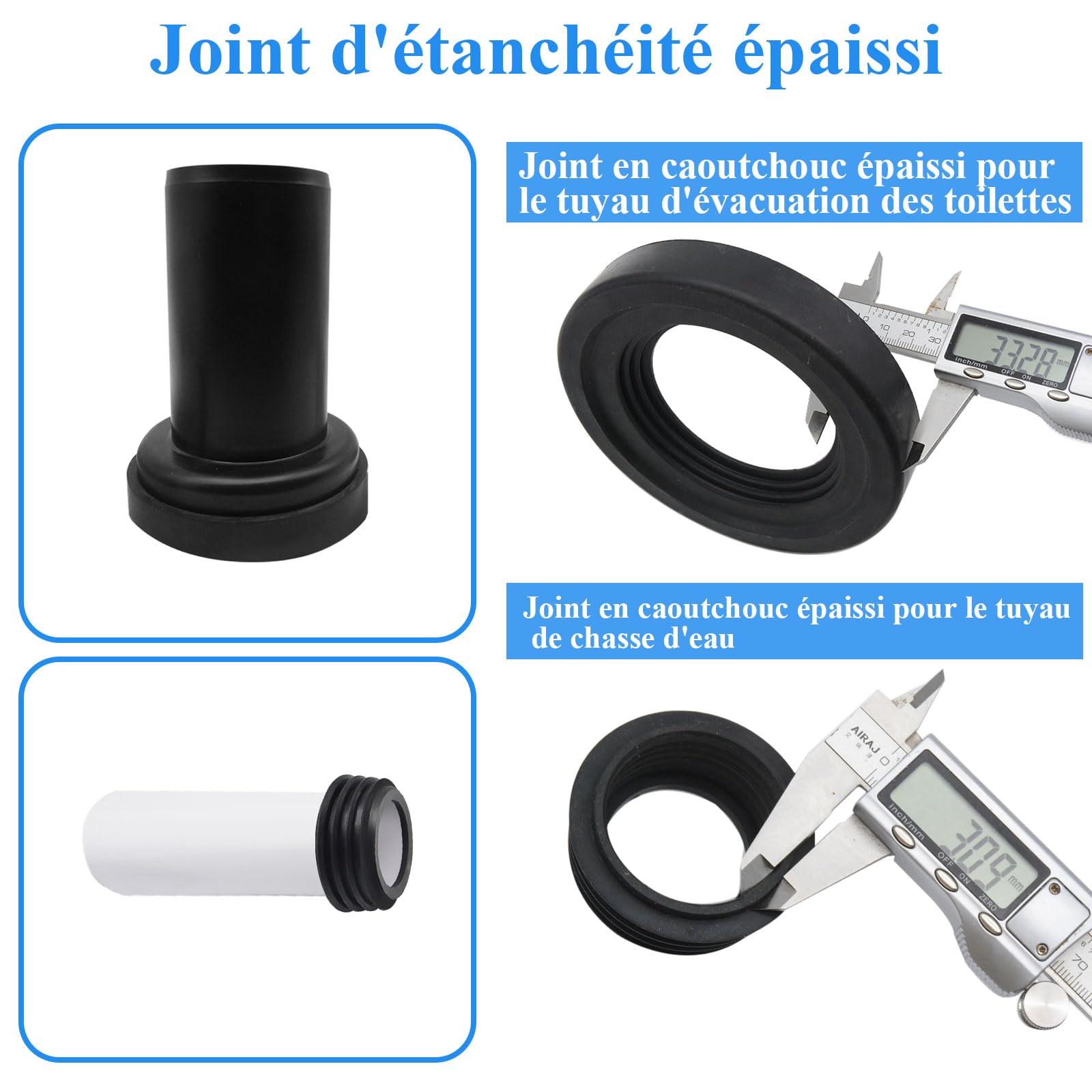 Kit de raccordement pour cuvette suspendue, compatible avec Geberit (152.426.46.1), comprenant un tuyau d'évacuation et un tuyau de remplissage, avec joints.