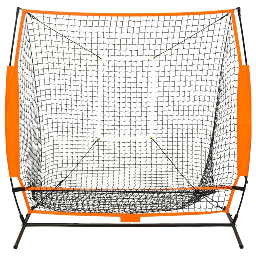 vidaXL Multisport Übungsnetz Baseball mit Schlagzone Aufbewahrungstasche Sicherheitsnetz Schutznetz Trainingsnetz Schwarz 174x76x158,5cm