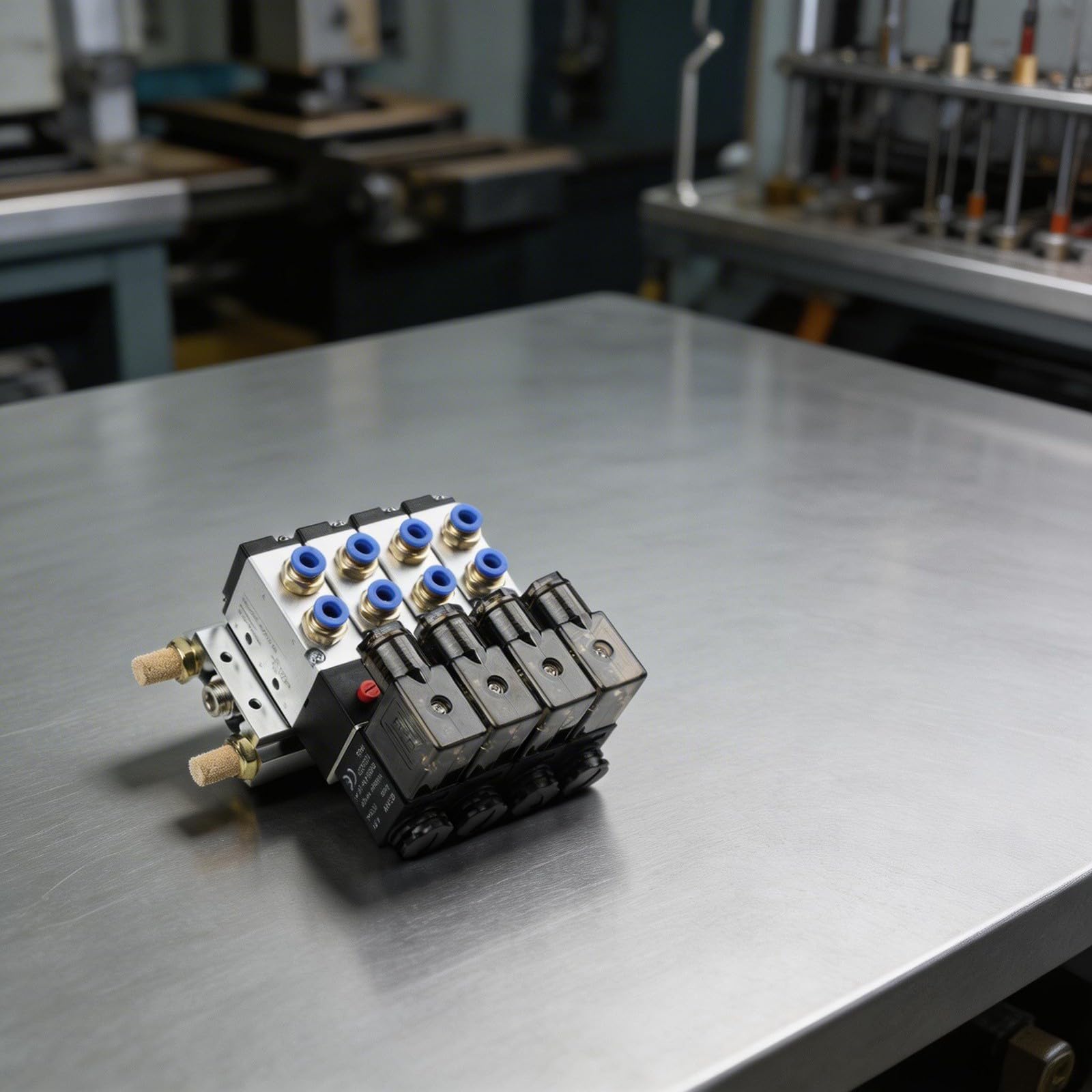 Electroválvula neumática 4V210-08, 5/2 vías, DC 24V, aleación de aluminio, con base de liberación rápida y silenciador para automatización industrial