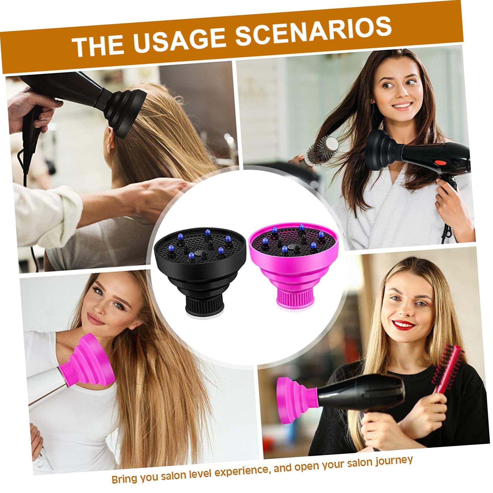 Mikinona Practical Folding Hair Dryer Diffusers 2pcs Silicone Hair Dryer Diffuser Nozzle for