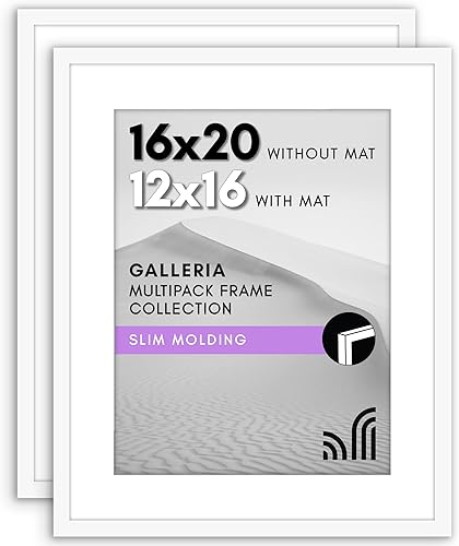 Vista 526 de Americanflat Portarretratos de 8 x 12 pulgadas con plexiglás pulido, juego de 2 portarretratos de 6 x 8 pulgadas con paspartú o para fotos de 8 x 12