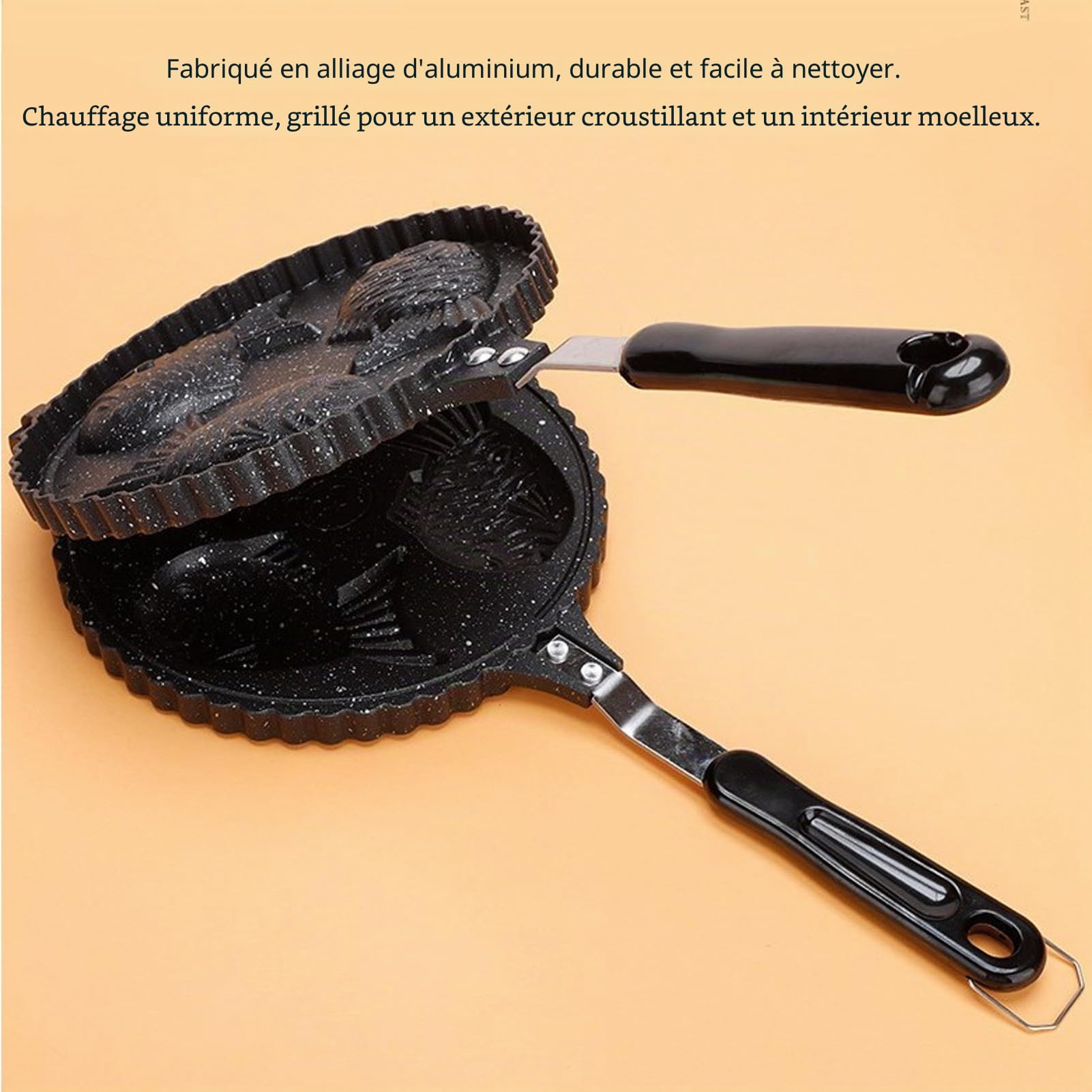 Poêle Taiyaki, Poêle En Aluminium En Forme de Poisson, Gaufrier Antiadhésif En Forme de Poisson, Taiyaki Double Face pour la Cuisine à la Maison, le Dessert de Fête