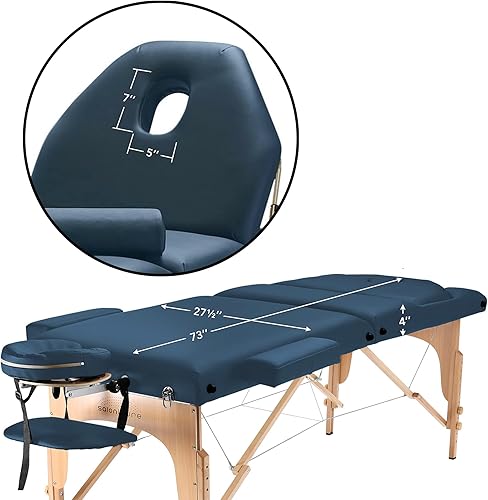 Miniatura 6 de Mesa de masaje portátil profesional con respaldo varios colores disponibles de Saloniture  Negro