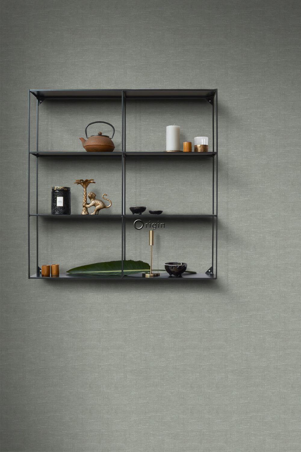 Origin Wallcoverings Tapeta lniana tekstura szaro zielonym 53 cm x 10.05 m