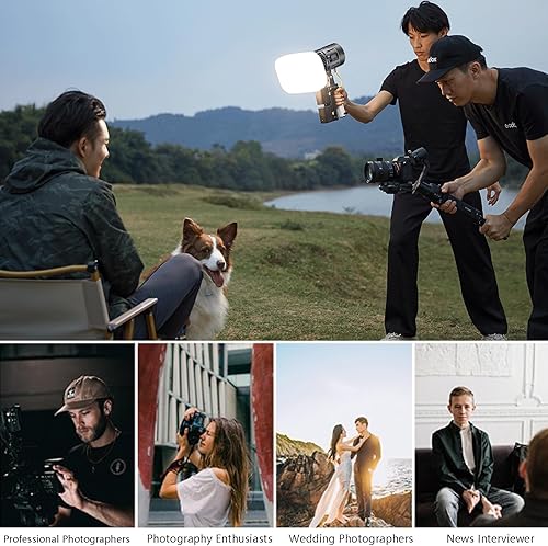 Miniatura 8 de Godox Kit de 2 luces LED RS60Bi de 60 W, iluminación continua LED bicolor de 60 W para fotografía de estudio al aire libre, grabación de video luces