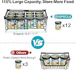 iSPECLE 4 Pack Freezer Organizer Bins - Fit 10 to 20 Cu.Ft Deep Freezer, Expandable Wire Storage Chest Freezer Baskets for Frozen Food, Stackable with Handles, Black