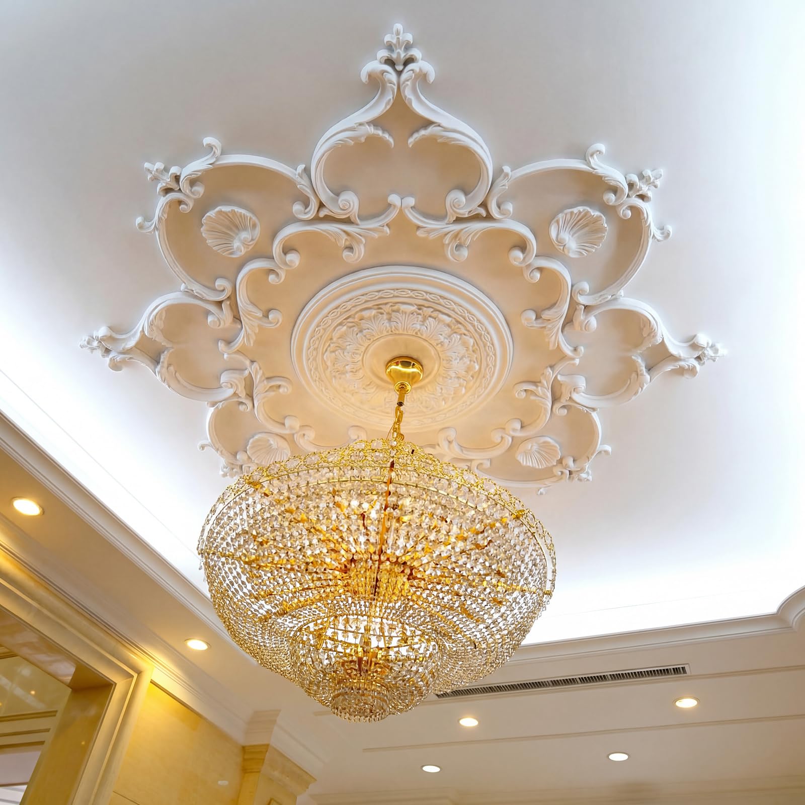 Nuanchu 28'' Large PU Ceiling Medallion for Chandelier Light Fixtures — Amazon image 9