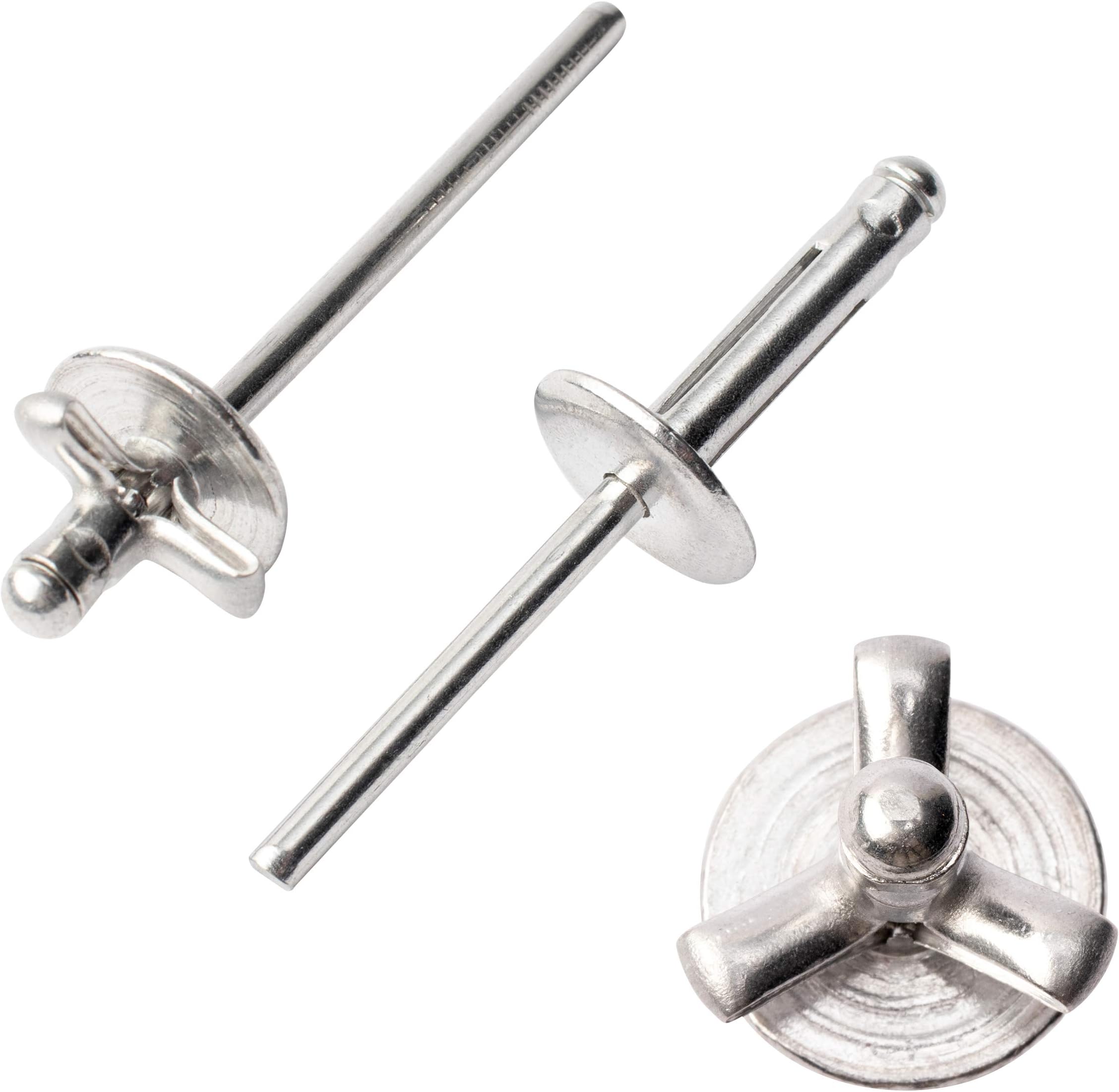 ISPINNER 50pcs 3/16" Large Head Tri-Fold Exploding Aluminum Pop Rivets