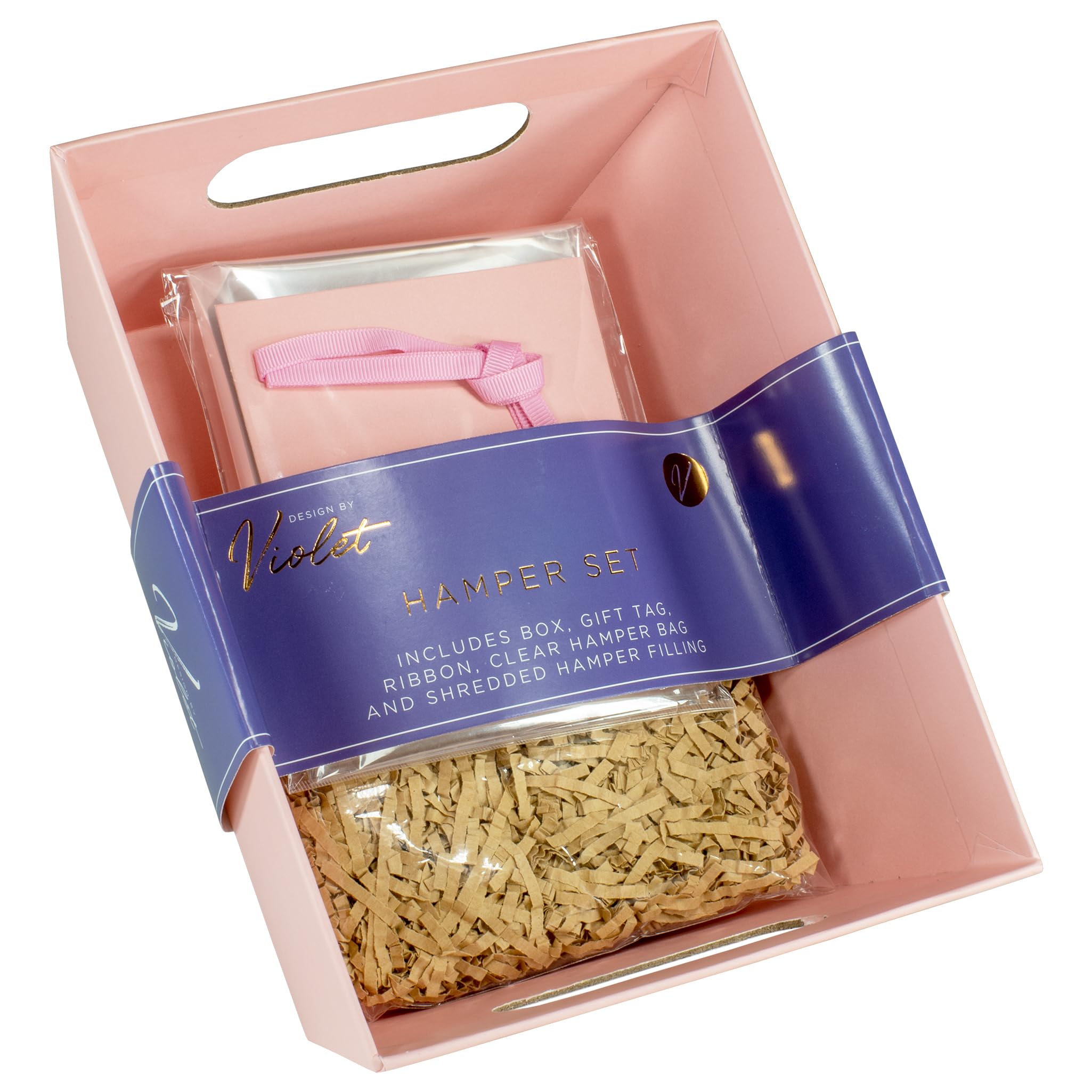Design By Violet Pink Christmas Hamper Basket Set Create Your Own Gift Box Xmas Present Easter Mother's Day Valentines