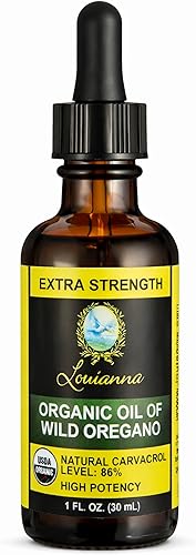 Louianna - Aceite orgánico de orégano silvestre, aceite puro de gotas de orégano, con 80 por ciento de Carvacrol, para uso oral o tópico, 1.0 fl oz