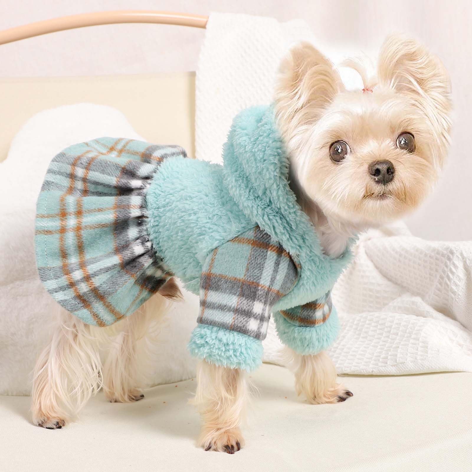Dog Sweater Dog Winter Clothes For Small Dogs Boy Girl Pet Hoodies Puppy Cold Weather Coats Fall Doggie Sweatshirt For Chihuahua Yorkie Cat Sweater Costumes (Green, X-Small