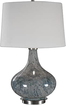 Uttermost Celinda Blue Grey Glass Table Lamp