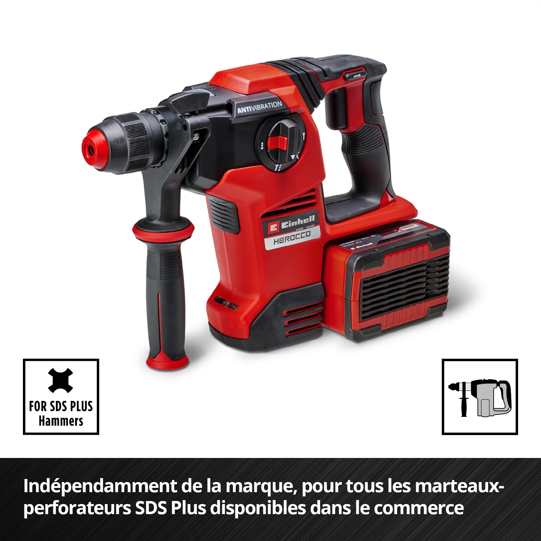 Original Einhell 7 pièces SDS Plus foret marteau 160 mm acier à outils 40Cr plaquette métal dur quatre tranchants
