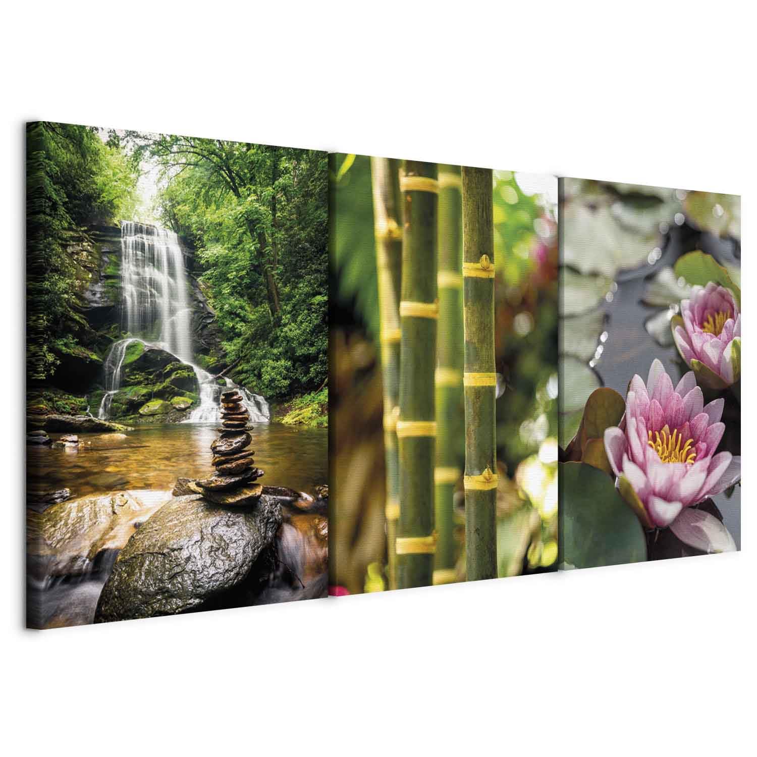 murando Canvas Wall Art Water Lily Pond 60x30 cm / 24"x12" 3 pcs Large Canvas Prints XXL - Art Deco Pictures for Bedroom Walls - Home Decor Wall Pictures for Living Room - p-B-10013-b-a