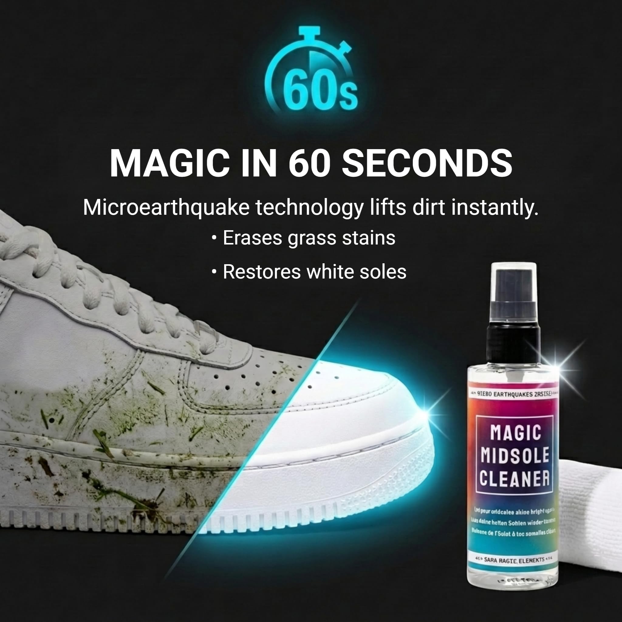 Bama Zestaw do czyszczenia butów, zestaw do czyszczenia sneakersów, 1 x Magic Midsole Cleaner 100 ml + 1 x Magic Upper Cleaner 150 ml + 1 x ściereczka do czyszczenia gratis, Magic Cleaning Set..