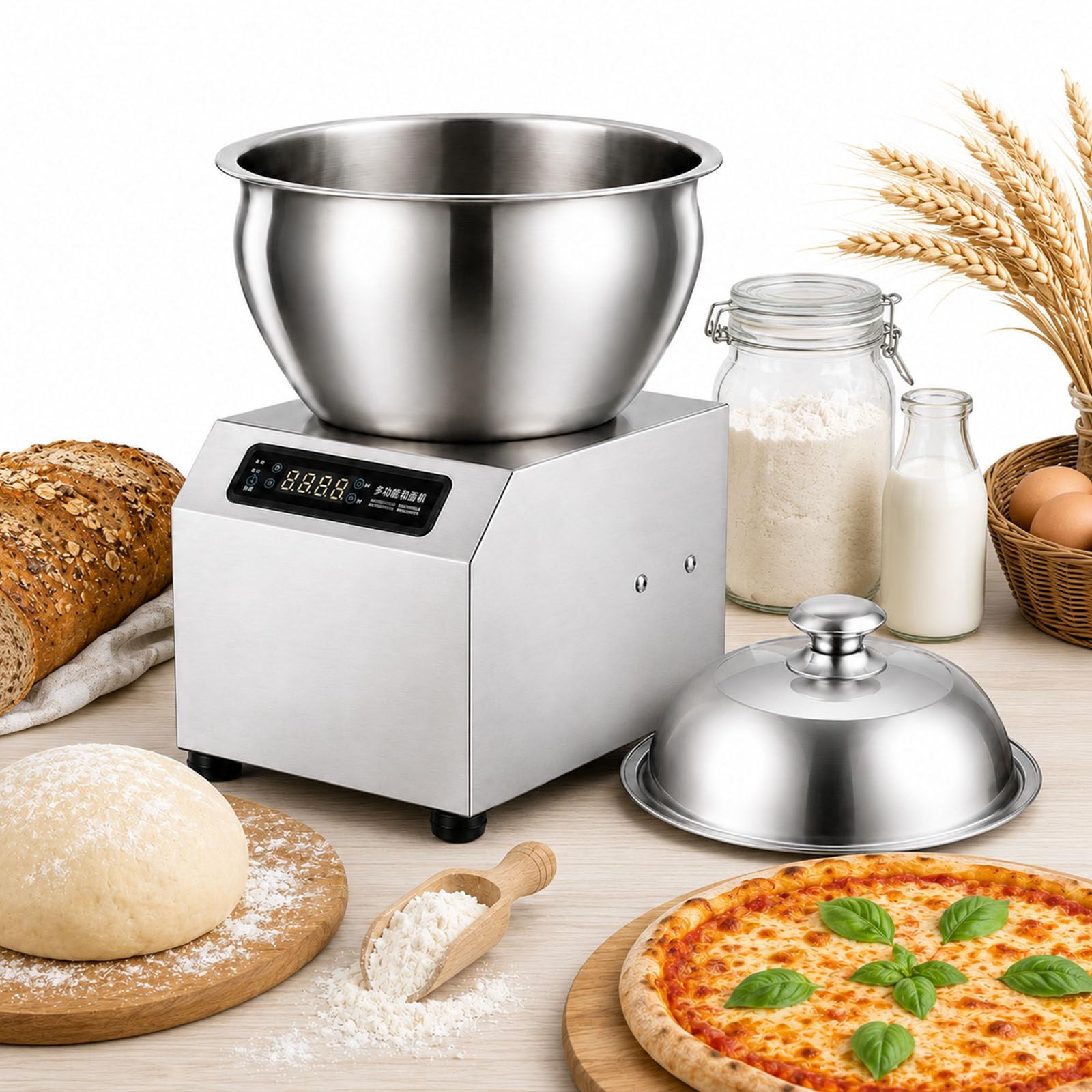 Pétrin À Spirale Électrique 1500W/1800W Avec Fonction De Chauffe 5kg